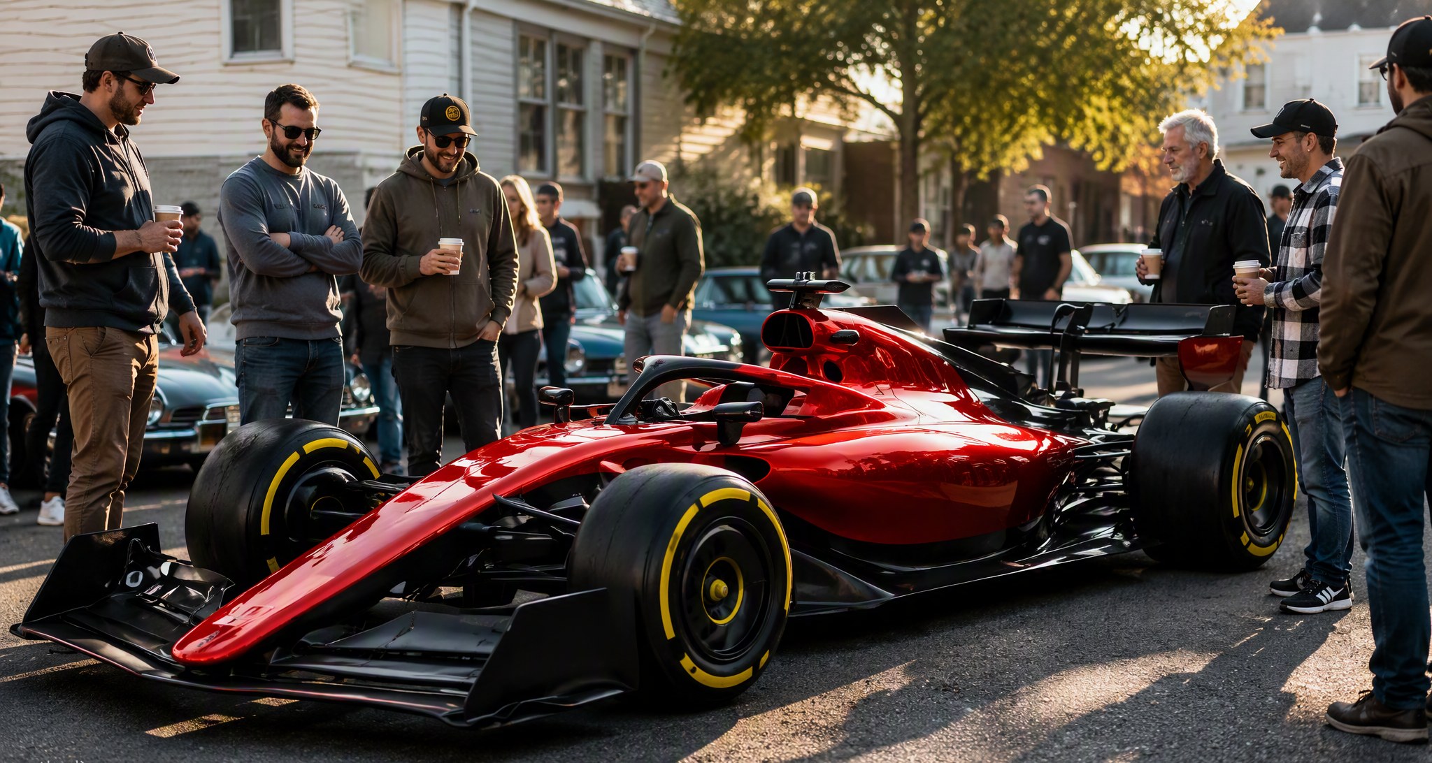 Cars and coffee morning gathering with Volo owners