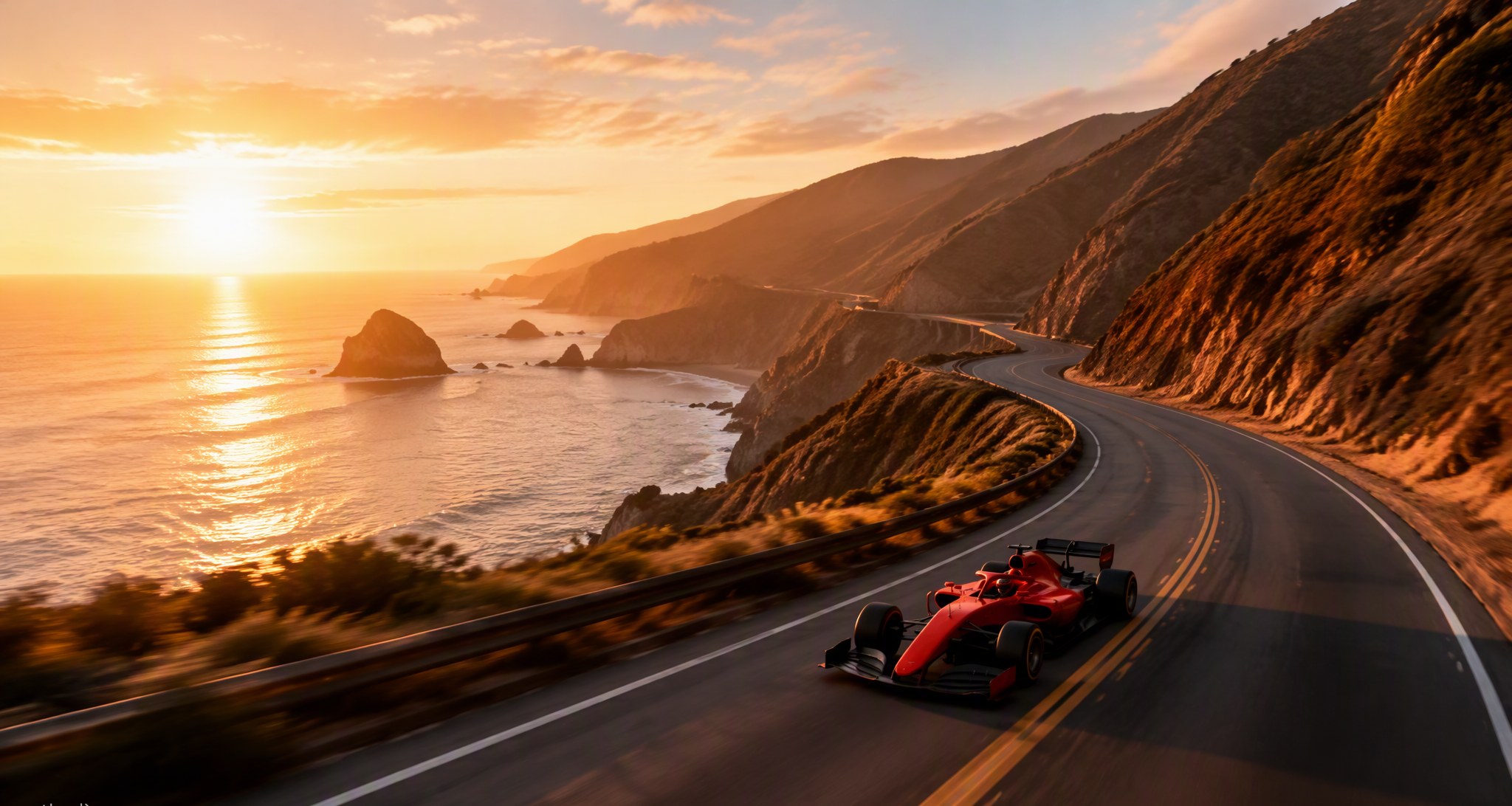 Volo owners on a scenic mountain drive at sunrise
